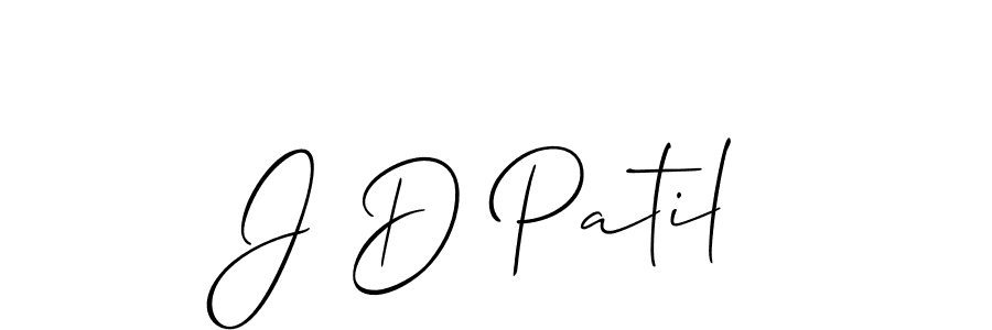 How to make J D Patil name signature. Use Allison_Script style for creating short signs online. This is the latest handwritten sign. J D Patil signature style 2 images and pictures png