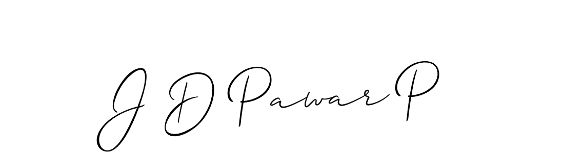 How to make J D Pawar P name signature. Use Allison_Script style for creating short signs online. This is the latest handwritten sign. J D Pawar P signature style 2 images and pictures png