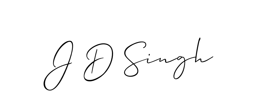The best way (Allison_Script) to make a short signature is to pick only two or three words in your name. The name J D Singh include a total of six letters. For converting this name. J D Singh signature style 2 images and pictures png