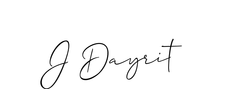 Design your own signature with our free online signature maker. With this signature software, you can create a handwritten (Allison_Script) signature for name J Dayrit. J Dayrit signature style 2 images and pictures png