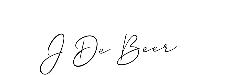 The best way (Allison_Script) to make a short signature is to pick only two or three words in your name. The name J De Beer include a total of six letters. For converting this name. J De Beer signature style 2 images and pictures png