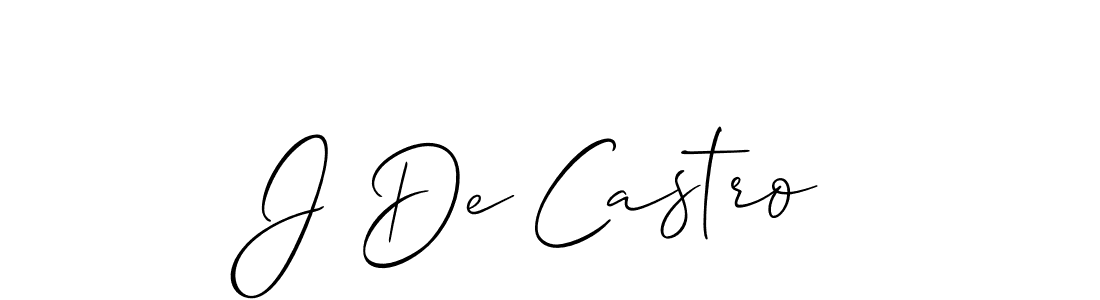 Use a signature maker to create a handwritten signature online. With this signature software, you can design (Allison_Script) your own signature for name J De Castro. J De Castro signature style 2 images and pictures png