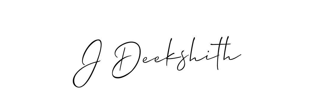 Allison_Script is a professional signature style that is perfect for those who want to add a touch of class to their signature. It is also a great choice for those who want to make their signature more unique. Get J Deekshith name to fancy signature for free. J Deekshith signature style 2 images and pictures png