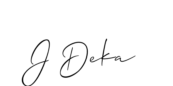 You should practise on your own different ways (Allison_Script) to write your name (J Deka) in signature. don't let someone else do it for you. J Deka signature style 2 images and pictures png