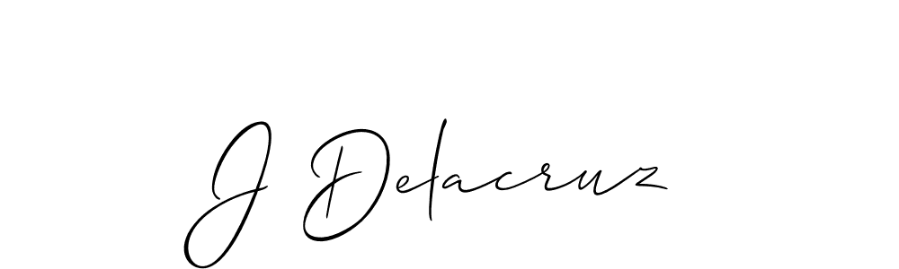 The best way (Allison_Script) to make a short signature is to pick only two or three words in your name. The name J Delacruz include a total of six letters. For converting this name. J Delacruz signature style 2 images and pictures png