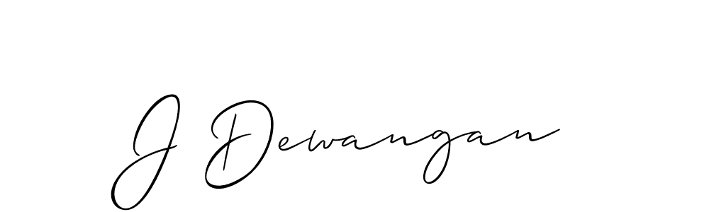 The best way (Allison_Script) to make a short signature is to pick only two or three words in your name. The name J Dewangan include a total of six letters. For converting this name. J Dewangan signature style 2 images and pictures png