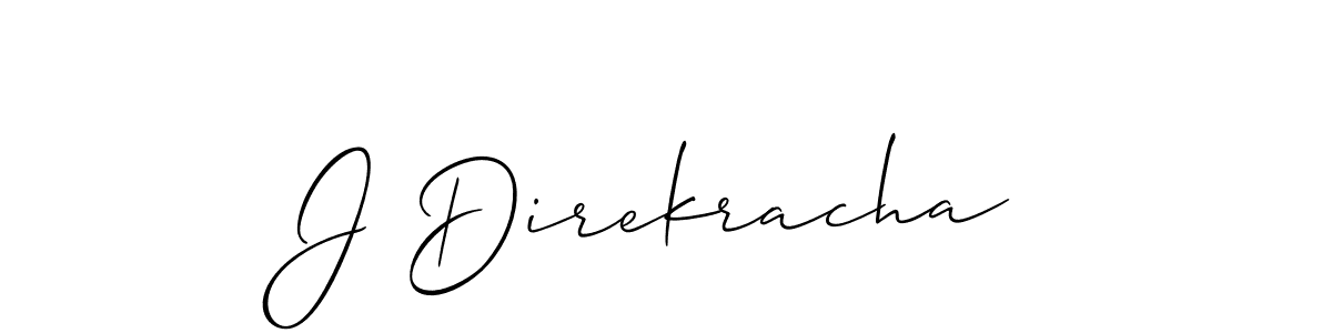 if you are searching for the best signature style for your name J Direkracha. so please give up your signature search. here we have designed multiple signature styles  using Allison_Script. J Direkracha signature style 2 images and pictures png
