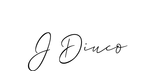 Also You can easily find your signature by using the search form. We will create J Diuco name handwritten signature images for you free of cost using Allison_Script sign style. J Diuco signature style 2 images and pictures png