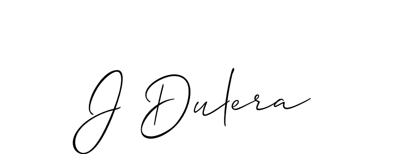 Create a beautiful signature design for name J Dulera. With this signature (Allison_Script) fonts, you can make a handwritten signature for free. J Dulera signature style 2 images and pictures png