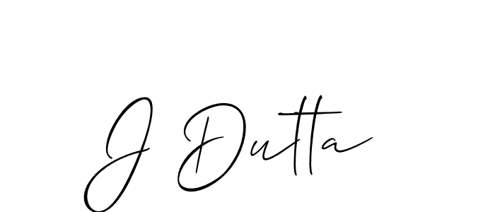 Design your own signature with our free online signature maker. With this signature software, you can create a handwritten (Allison_Script) signature for name J Dutta. J Dutta signature style 2 images and pictures png