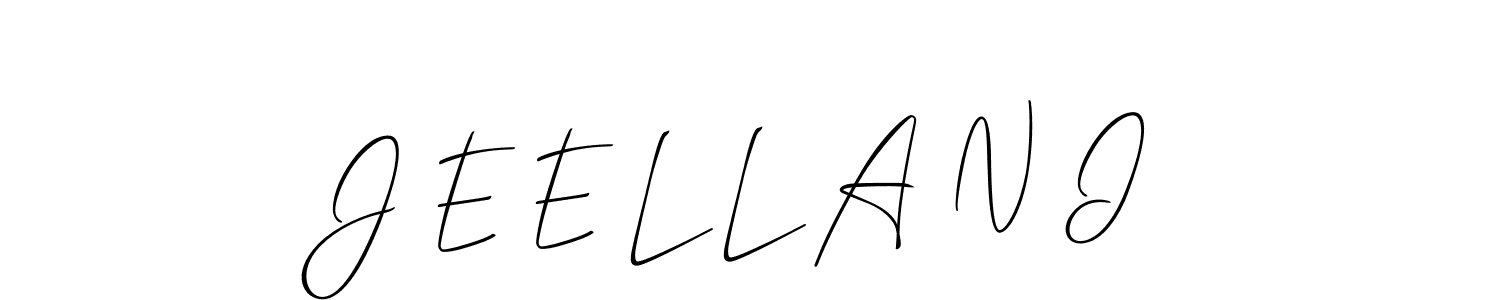 How to Draw J E E L L A N I signature style? Allison_Script is a latest design signature styles for name J E E L L A N I. J E E L L A N I signature style 2 images and pictures png