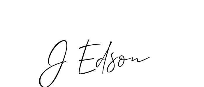 Make a beautiful signature design for name J Edson. With this signature (Allison_Script) style, you can create a handwritten signature for free. J Edson signature style 2 images and pictures png