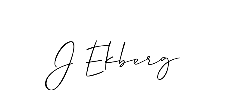 How to make J Ekberg name signature. Use Allison_Script style for creating short signs online. This is the latest handwritten sign. J Ekberg signature style 2 images and pictures png