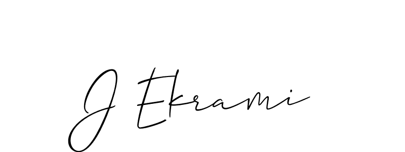 Also You can easily find your signature by using the search form. We will create J Ekrami name handwritten signature images for you free of cost using Allison_Script sign style. J Ekrami signature style 2 images and pictures png