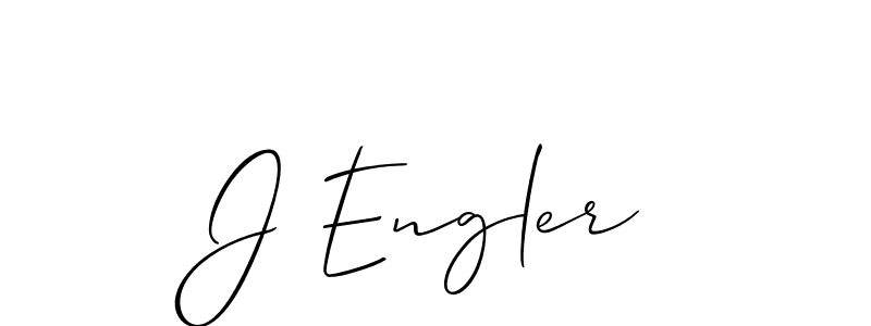 How to make J Engler name signature. Use Allison_Script style for creating short signs online. This is the latest handwritten sign. J Engler signature style 2 images and pictures png