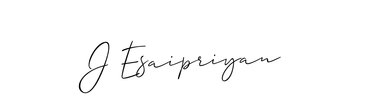 Use a signature maker to create a handwritten signature online. With this signature software, you can design (Allison_Script) your own signature for name J Esaipriyan. J Esaipriyan signature style 2 images and pictures png