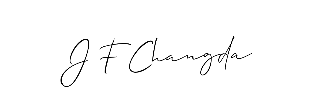 Use a signature maker to create a handwritten signature online. With this signature software, you can design (Allison_Script) your own signature for name J F Changda. J F Changda signature style 2 images and pictures png