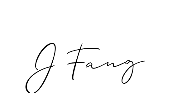 Make a beautiful signature design for name J Fang. With this signature (Allison_Script) style, you can create a handwritten signature for free. J Fang signature style 2 images and pictures png