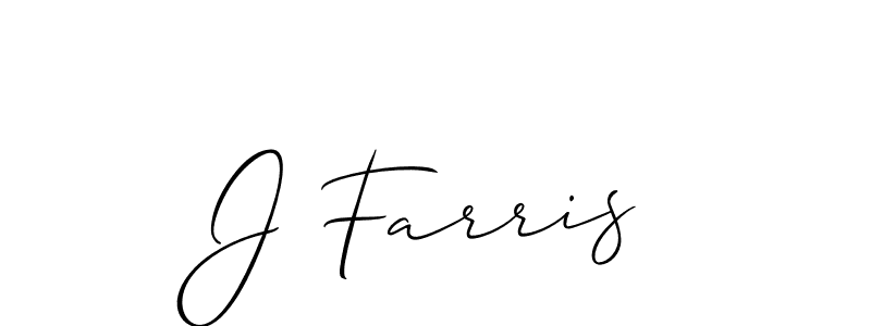 Make a beautiful signature design for name J Farris. With this signature (Allison_Script) style, you can create a handwritten signature for free. J Farris signature style 2 images and pictures png