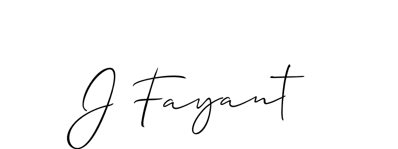 How to make J Fayant name signature. Use Allison_Script style for creating short signs online. This is the latest handwritten sign. J Fayant signature style 2 images and pictures png