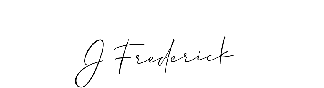 You should practise on your own different ways (Allison_Script) to write your name (J Frederick) in signature. don't let someone else do it for you. J Frederick signature style 2 images and pictures png
