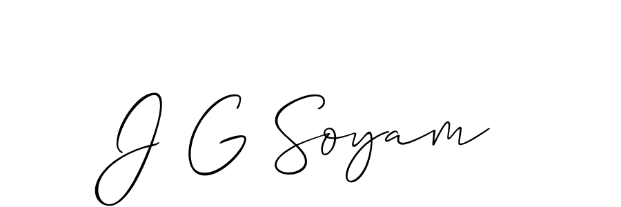 How to make J G Soyam signature? Allison_Script is a professional autograph style. Create handwritten signature for J G Soyam name. J G Soyam signature style 2 images and pictures png