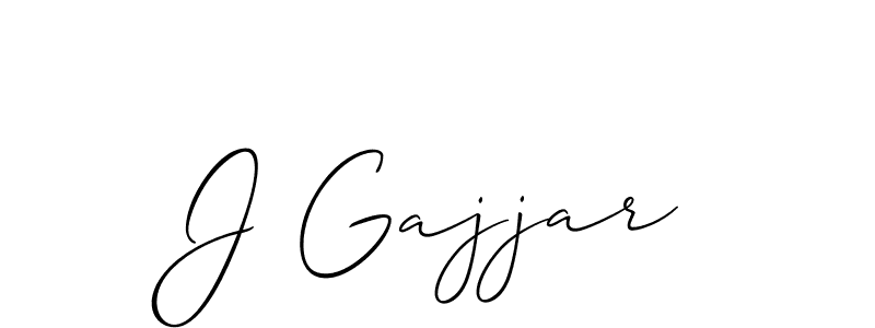 Also You can easily find your signature by using the search form. We will create J Gajjar name handwritten signature images for you free of cost using Allison_Script sign style. J Gajjar signature style 2 images and pictures png