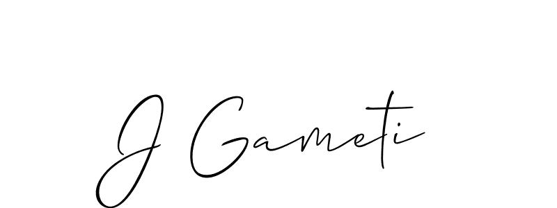 Create a beautiful signature design for name J Gameti. With this signature (Allison_Script) fonts, you can make a handwritten signature for free. J Gameti signature style 2 images and pictures png