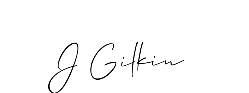 The best way (Allison_Script) to make a short signature is to pick only two or three words in your name. The name J Gilkin include a total of six letters. For converting this name. J Gilkin signature style 2 images and pictures png