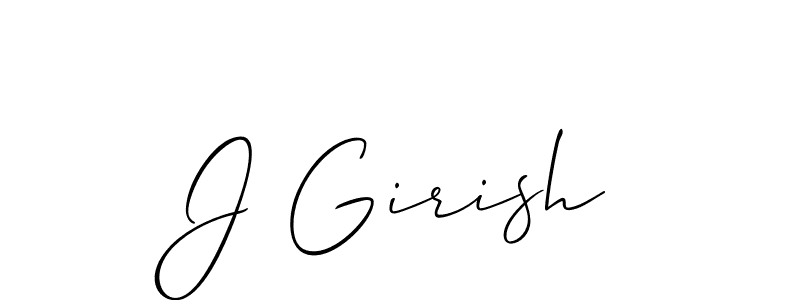 Also we have J Girish name is the best signature style. Create professional handwritten signature collection using Allison_Script autograph style. J Girish signature style 2 images and pictures png