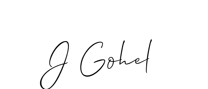 Make a beautiful signature design for name J Gohel. With this signature (Allison_Script) style, you can create a handwritten signature for free. J Gohel signature style 2 images and pictures png