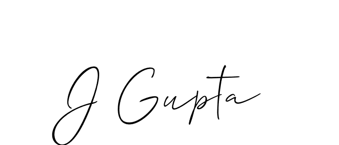 The best way (Allison_Script) to make a short signature is to pick only two or three words in your name. The name J Gupta include a total of six letters. For converting this name. J Gupta signature style 2 images and pictures png