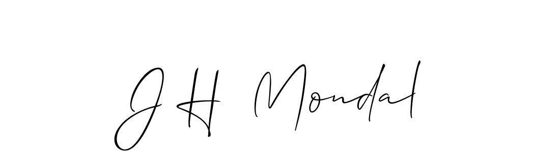 How to make J H  Mondal name signature. Use Allison_Script style for creating short signs online. This is the latest handwritten sign. J H  Mondal signature style 2 images and pictures png