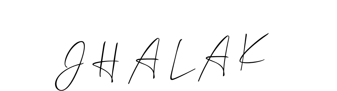 Create a beautiful signature design for name J H A L A K. With this signature (Allison_Script) fonts, you can make a handwritten signature for free. J H A L A K signature style 2 images and pictures png