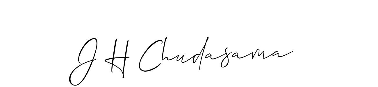 How to make J H Chudasama signature? Allison_Script is a professional autograph style. Create handwritten signature for J H Chudasama name. J H Chudasama signature style 2 images and pictures png