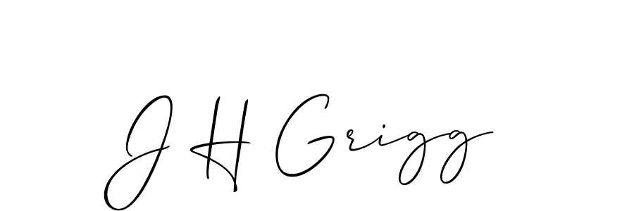 How to make J H Grigg name signature. Use Allison_Script style for creating short signs online. This is the latest handwritten sign. J H Grigg signature style 2 images and pictures png