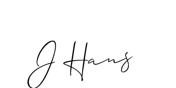 How to make J Hans name signature. Use Allison_Script style for creating short signs online. This is the latest handwritten sign. J Hans signature style 2 images and pictures png