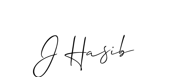 How to make J Hasib signature? Allison_Script is a professional autograph style. Create handwritten signature for J Hasib name. J Hasib signature style 2 images and pictures png