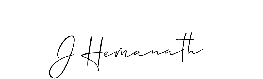 Use a signature maker to create a handwritten signature online. With this signature software, you can design (Allison_Script) your own signature for name J Hemanath. J Hemanath signature style 2 images and pictures png
