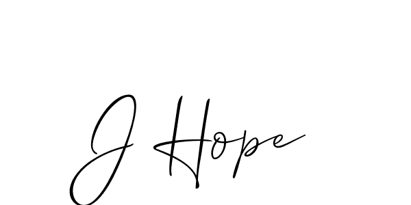 Design your own signature with our free online signature maker. With this signature software, you can create a handwritten (Allison_Script) signature for name J Hope. J Hope signature style 2 images and pictures png