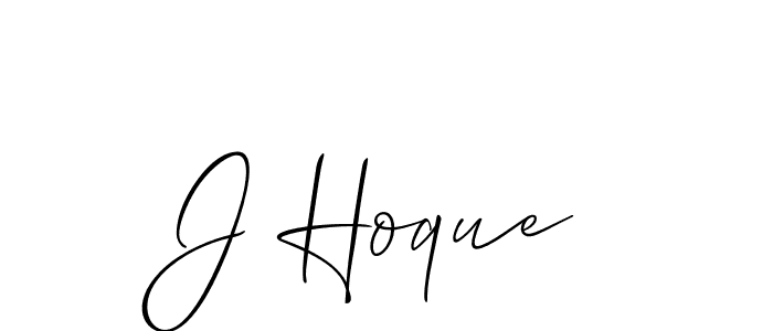 Also we have J Hoque name is the best signature style. Create professional handwritten signature collection using Allison_Script autograph style. J Hoque signature style 2 images and pictures png