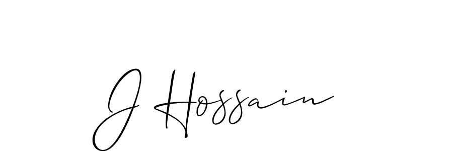 How to make J Hossain name signature. Use Allison_Script style for creating short signs online. This is the latest handwritten sign. J Hossain signature style 2 images and pictures png