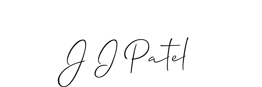 How to make J I Patel name signature. Use Allison_Script style for creating short signs online. This is the latest handwritten sign. J I Patel signature style 2 images and pictures png