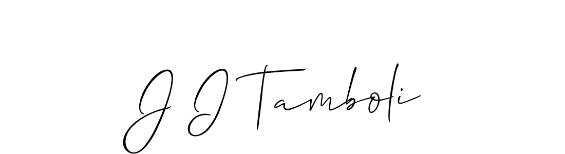 How to make J I Tamboli signature? Allison_Script is a professional autograph style. Create handwritten signature for J I Tamboli name. J I Tamboli signature style 2 images and pictures png