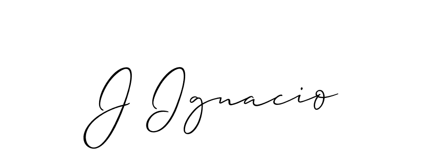 The best way (Allison_Script) to make a short signature is to pick only two or three words in your name. The name J Ignacio include a total of six letters. For converting this name. J Ignacio signature style 2 images and pictures png