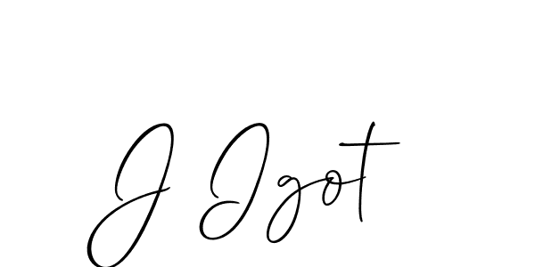 Also You can easily find your signature by using the search form. We will create J Igot name handwritten signature images for you free of cost using Allison_Script sign style. J Igot signature style 2 images and pictures png