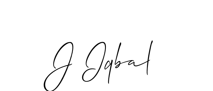 Create a beautiful signature design for name J Iqbal. With this signature (Allison_Script) fonts, you can make a handwritten signature for free. J Iqbal signature style 2 images and pictures png