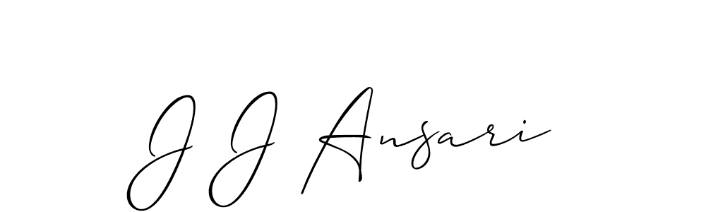 Use a signature maker to create a handwritten signature online. With this signature software, you can design (Allison_Script) your own signature for name J J Ansari. J J Ansari signature style 2 images and pictures png