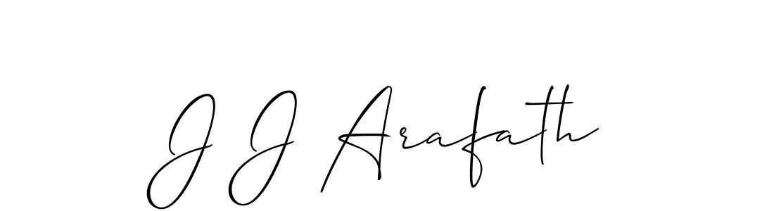 Also You can easily find your signature by using the search form. We will create J J Arafath name handwritten signature images for you free of cost using Allison_Script sign style. J J Arafath signature style 2 images and pictures png