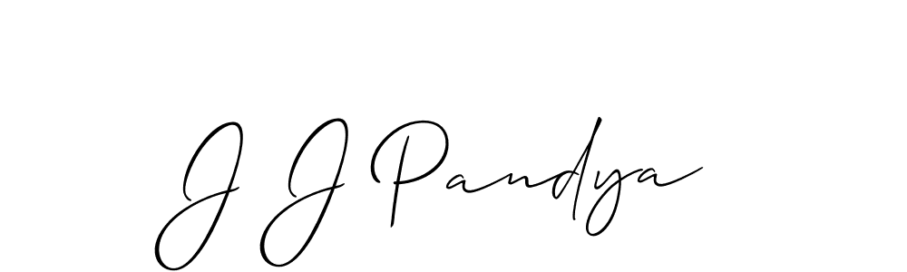 Allison_Script is a professional signature style that is perfect for those who want to add a touch of class to their signature. It is also a great choice for those who want to make their signature more unique. Get J J Pandya name to fancy signature for free. J J Pandya signature style 2 images and pictures png